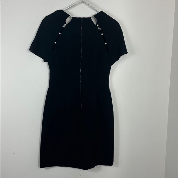 Alice & Olivia Black Pearl Kristiana Elegant Fitted Sheath Mini Dress 6 - Picture 4 of 9
